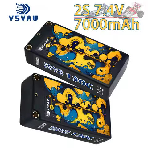 2Pcs VSVAW 2S Lipo Battery 7.4V 7000mAh 130C with XT90/T/XT60 Connector for RC Buggy Truggy Vehicle 