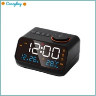 CR Led Digital Alarm Clock Fm Radio Dimming Rechargeable Temperature Humidity Meter With Snooze Function