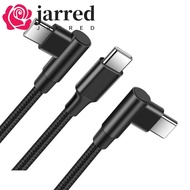 JARRED 90 Degrees Type C Cable, Nylon Braid Elbow PD 60W Quick Charger Cord, Convenient Data Transmi