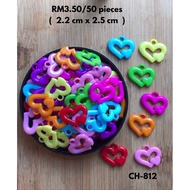RM3.50/50 keping : CH-812 - Azimat - Charm - LOVE - Heart - 2.2 cm x 2.5 cm