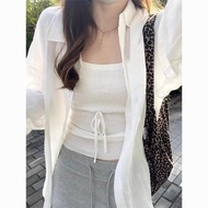 [Echo Chic] White Sunscreen Shirt Jacket Spring Summer 2026 New Shirt Loose Slimmer Look Temperament