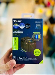💥全新現貨💥 XPower TA75D 75W LED顯示5輸出 PD 3.0/PPS GAN旅行充電器