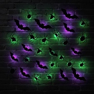 [beaty-t] Halloween Stereoscopic Bat Night Light 9/12 Pa Glowing 3D Bat for Holiday Party Porch Balc