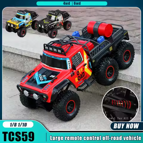 TCS59 TCS58 1/8 1/10 Rc Car 6WD 4WD 2.4G Super Large Size All-terrain Climbing Car with Light Music 