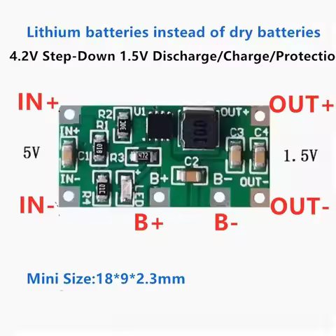 18650 Li-ion battery charger/discharger module 4.2V3.7V drop 3V 1.5V dry battery to lithium battery 
