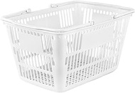 Bafnsiji Shopping Baskets with Handle, Plastic Storage Organizer Basket, Shopping Basket with Handle for Retail, 18L Shopping Storage Carrying Basket Box