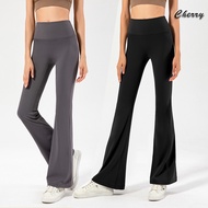 【READY STOCK】 CherryShop⭐Pants Yoga Pants Skinny Fit Flared Trousers Are Soft And Stretchy Black Pan