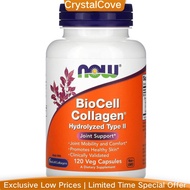 CrystalCove ✅Ready Stock✅Now Foods, BioCell Collagen, Hydrolyzed Type II, 120 Veg Capsules