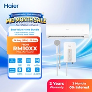 [Best Value Bundle] Haier 4 Star 1HP Inverter Air Conditioner+DC Inverter Silent Pump Water Heater 3