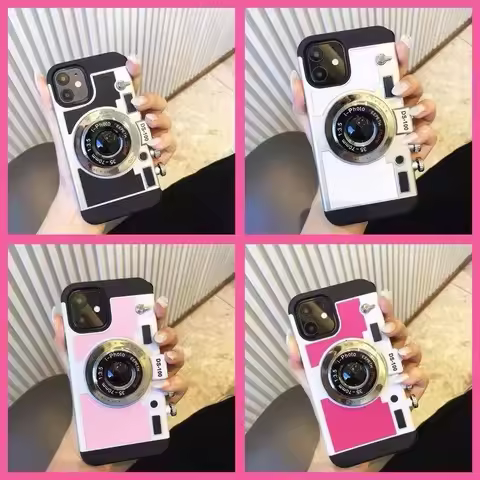 Emily In Paris 3D Retro Camera PU Leather Case for IPhone 13 12 14 Pro Max Mini 11 Pro XS X XR 7 8 P