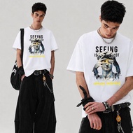 100% Cotton Oversized Tshirt - Unisex For Men&Women, Crew Neck, Printed Pattern,Fashion Casual C1982