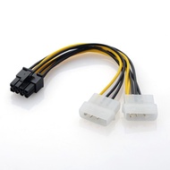 Dual Molex Connector 4 Hole 3 Pin to 8 Pin PCI E Power Cable 17cm For Graphics Card / Vga Card / Dis
