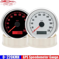 Red Yellow Backlight 85mm GPS Speedometer Gauge with Antenna Customized 0~220KMH Speed Meter Odomete
