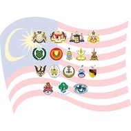 Bendera Sticker State Sticker State Icon Sticker Waterproof Sticker