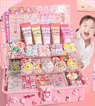 {UU61} Cream Glue Goo Card Set Girl DIY Cream Glue Goo Card Girl Ancient Card Sticker Hand Account T