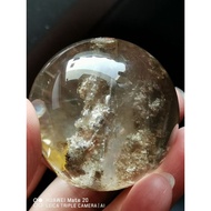 水晶球白幽灵白兔毛水晶球 44mm white Phantom white  Quartz Rutilated  crystal ball