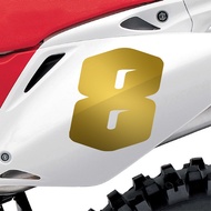 Racing Number 5.5" Premium Weatherproof Decal Sticker Gold / Silver