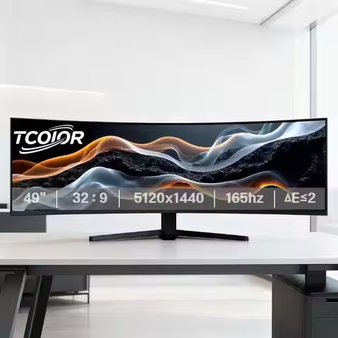 49 Curved Ultra Wide Gaming Display 3800R 165Hz 5120x1440 HDR USB C Charging Adjustable Stand Monito