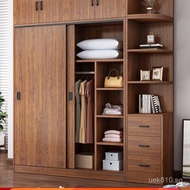 Assembled Wardrobe Solid Wood Sliding Door for Rental Rooms Bedroom New Model Children's Home Use Cl