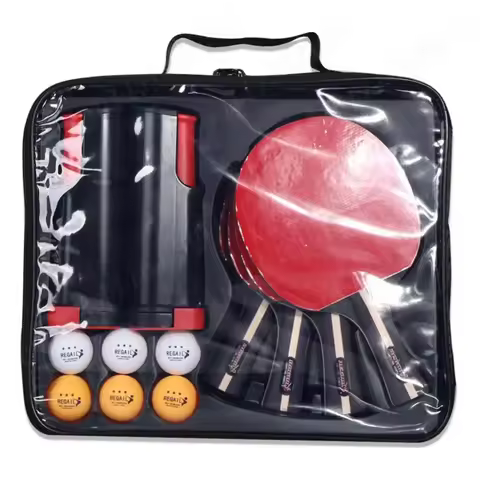 Table Tennis Rackets Professional Ping Pong Racket Set with Retractable Net Rackets Balls&Carry Bag 