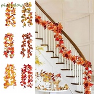 PIXELGLOW Red Autumn Maple Leaves, Creative 1.7m Artificial Maple Garland, Hanging Vine Realistic Du