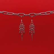 MrR手作不鏽鋼圈S925銀鉤卯釘吊墜吊掛式耳環一對