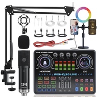 Performance Professional DJ20 Live Broadcast Sound Card RGB Ring Light Wireless Noise-Canceling Audi