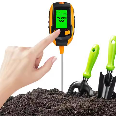 Digital Soil Moisture Meter Backlight LCD Display PH /Moisture/Temperature/Sunlight Intensity Meter 