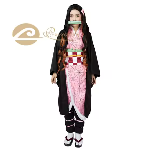 Anime Kamado Nezuko Cosplay Costume Women Halloween Uniform mp005091
