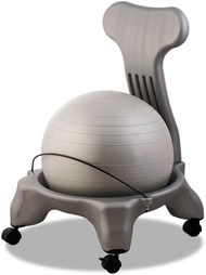 Champion Sports Exercise Ball Chair with Included Hand Air Pump: FitPro Balance Ball Chair with Whee