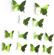 12Pcs/lot 3D Butterfly Mirror Wall Sticker Decal Wall Art Removable Wedding Decoration Kids Room Decoration Sticker