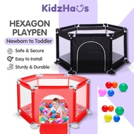 Foldable Hexagon Playpen Playground Kids Indoor Baby Play Fence Kids Safety Play Yard Pagar Kanak Ma