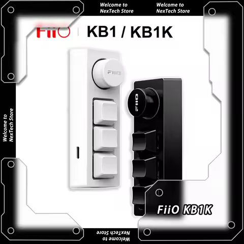 FiiO KB1K Mechanical Keyboard Aluminum Magnesiumn Alloy Mini Keyboard Musical Knob Keycap Remote Lap