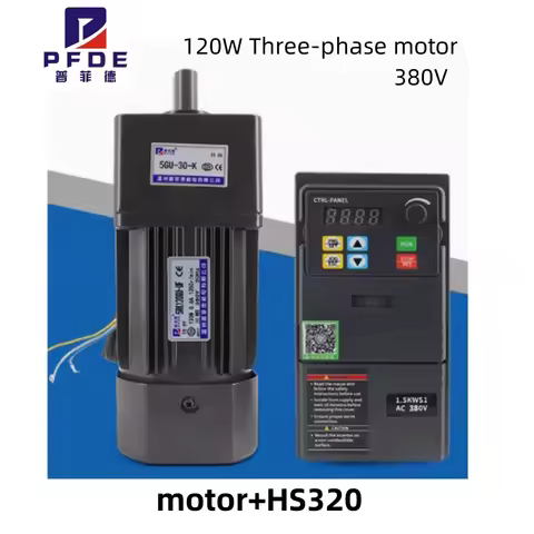 Three-phase motor 120W 380V 2.7 RPM-460 RPM AC Reductiemotor 5RK120RGU- CF with Frequency converter 