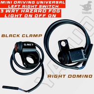 Mini driving light left/right switch 3-way switch ON OFF ON switch with clip waterproof