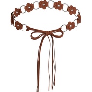 new TeeYeeWomenWaistBeltTieBraidedChainFloralAdjustableBohoHandwovenTasselRopeforDress ca5