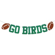 Go Birds Banner - Fly Eagles Fly Banner, Eagles Game Day Decor, Fly Eagles Fly Party Decorations Gre
