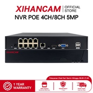 XIHANCAM NVR POE 4CH 8CH NVR 5MP UHD 8 Channel 8 Port Support Audio H.265 P2P For CCTV Camera System