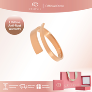 [ LAST CHANCE | RM89 ONLY ]   CELOVIS Seth Engravable Spiral Loop Adjustable Band Ring in 18K Rose G