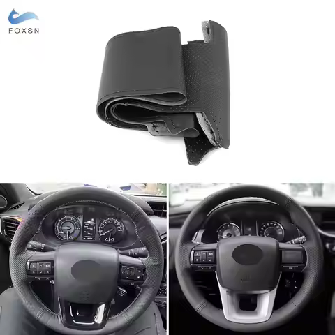 For Toyota Fortuner 2016-2019 Hilux 2015 2016 2017 2018 2019 Car Interior Steering Wheel Cover Perfo