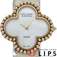 Van Cleef & Arpels Alhambra Watch, Shell, 122974, Box, Warranty, 18K Yellow Gold, Ladies' Watch, Whi