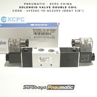 Solenoid Valve - 4V330C-10-AC220V / 4V330-10-AC220V (Thread 3/8") - 5/3 Way - Double Coil XCPC