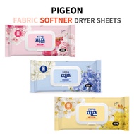PIGEON Dryer Sheets 80 Sheets – Fabric Softener for Dryer | Pink Rose / Blue Bianca / Yellow Mimosa