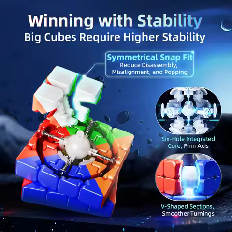MOYU AOSU V7 4X4 Single Track Magnetic Speed Cube 4X4M Dual Track Magic Cube Triple Track Cube Puzzl