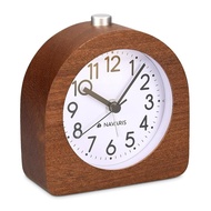 Navaris analog wooden alarm clock with snooze - retro clock with light/alarm/calibration - quiet vintage cuckoo clock no ticking - different colors