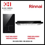 RINNAI RH-S329-PBR SLIMLINE HOOD + RB-3012H-CB 30CM 2 INDUCTION HOB BUNDLE