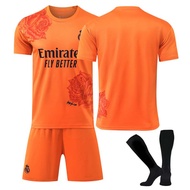 RM Y3 co-branded orange soccer uniform No.7 C Ronaldo vinicius 5 Bellingham 10 Mbappé suit