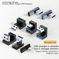 [milliongridnew] USB-A Mobile Phone Adapter USB C to USB A Adapter Right Angle Type C Conenctor GZY