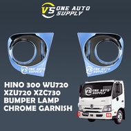 1SET HINO 300 WU720 XZU720 XZC730 BUMPER FOG LAMP CHROME GARNISH