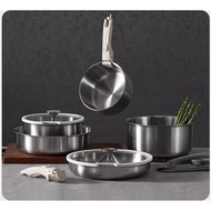 Carote Stainless Steel 304 pot and pan set - Detachable handle, - Convenient dining table display, u